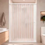 MAMPARA DE DUCHA 115-130X185 CMS EN PVC TIPO FLEXBOX BLANCO
