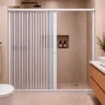 MAMPARA DE DUCHA 145-160X185 CMS EN PVC TIPO FLEXBOX BLANCO - Imagen 2