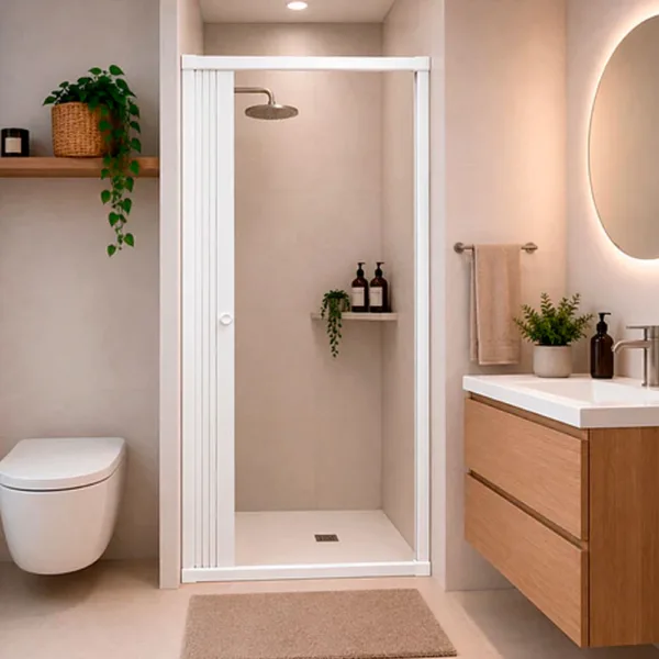 MAMPARA DE DUCHA 80-115X185 CMS EN PVC TIPO FLEXBOX BLANCO - Imagen 4