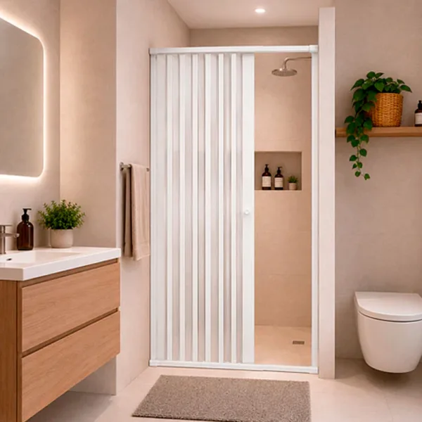 MAMPARA DE DUCHA 80-115X185 CMS EN PVC TIPO FLEXBOX BLANCO - Imagen 5