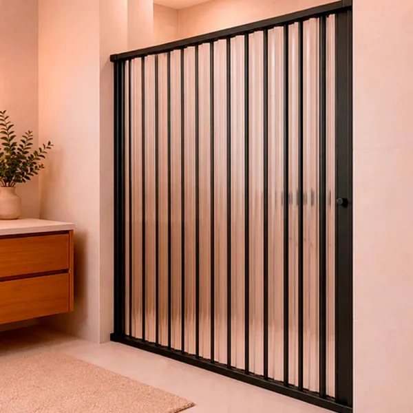 MAMPARA DE DUCHA 145-160X185 CMS EN PVC TIPO FLEXBOX  NEGRO - Imagen 3