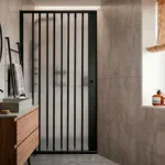 MAMPARA DE DUCHA 80-115X185 CMS EN PVC TIPO FLEXBOX NEGRO