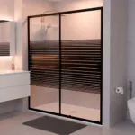MAMPARA NEGRA CON FRANJAS 160-180X185 CMS - Imagen 2