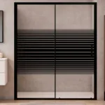 MAMPARA NEGRA CON FRANJAS 160-180X185 CMS - Imagen 3