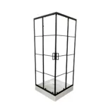 Mampara Shower Door Cuadros Negros Y Receptáculo 90x90 - Imagen 3