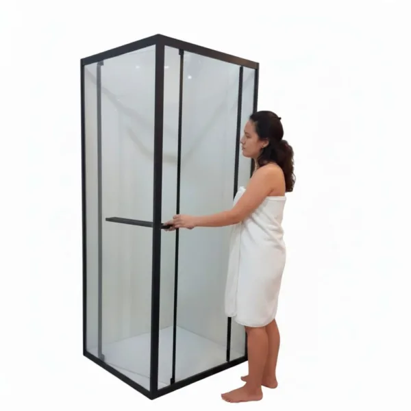 Mampara Shower Door Puerta Abatible Hacia Interior 80x80cms - Imagen 4