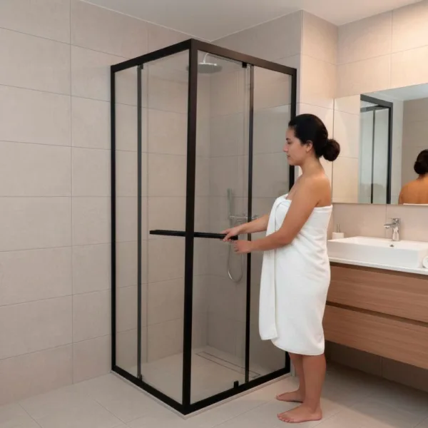 Mampara Shower Door Puerta Abatible Hacia Interior 80x80cms - Imagen 5