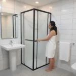 Mampara Shower Door Puerta Abatible Hacia Interior 80x80cms - Imagen 6