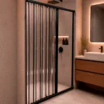 MAMPARA DE DUCHA 115-130X185 CMS EN PVC TIPO FLEXBOX NEGRO - Imagen 7