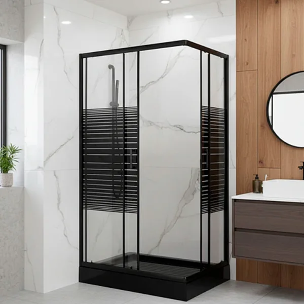 SHOWER DOOR NEGRO 110X70 CMS - Imagen 2