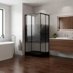 SHOWER DOOR NEGRO 110X70 CMS - Imagen 3